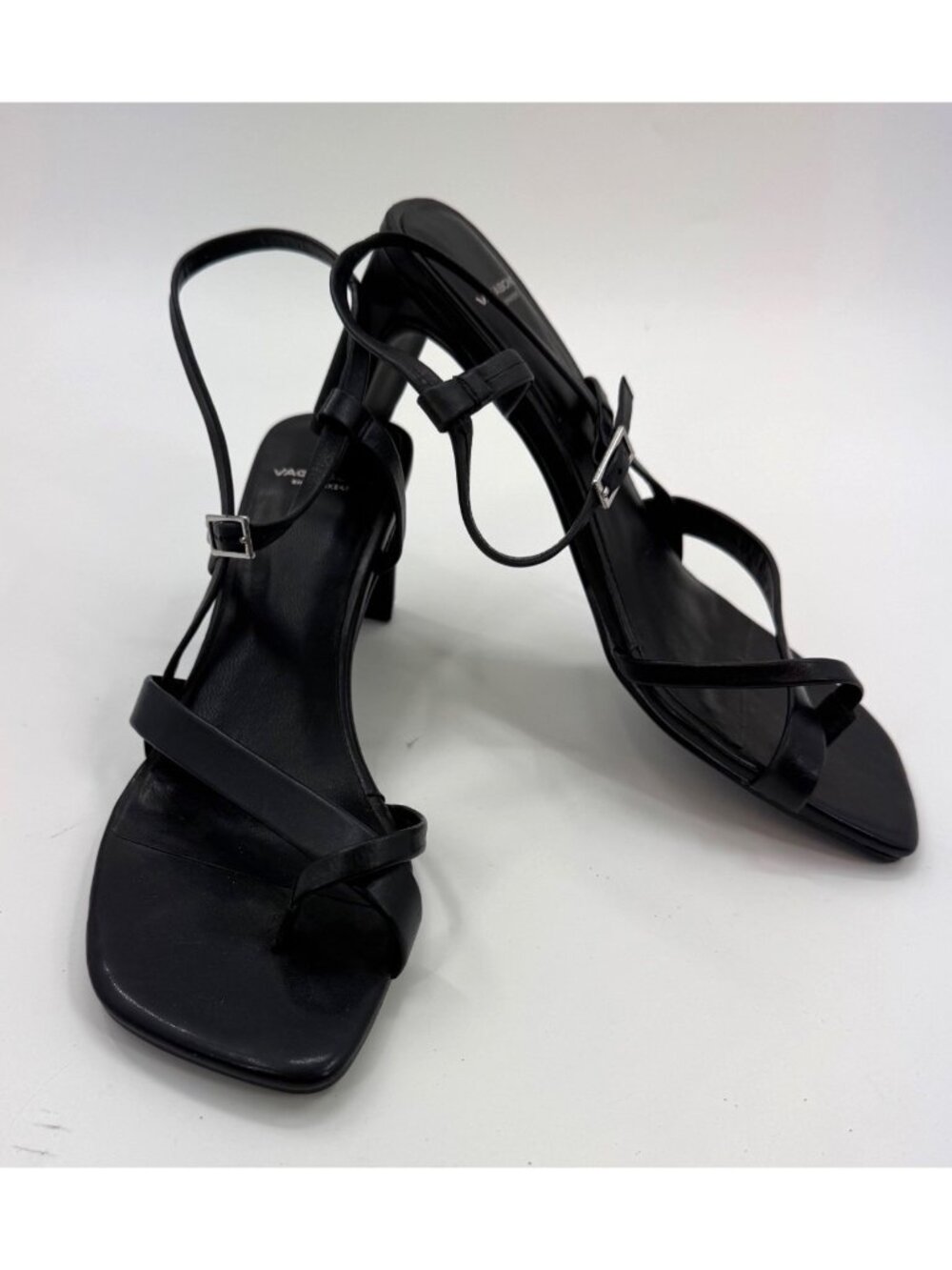 Vagabond Shoemakers Luisa Black Leather Strappy Heeled Sandals Size EU 39 US 9
